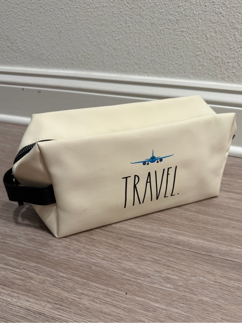Rae Dunn Travel Canvas Dopp Kit Toiletry Bag - Cream